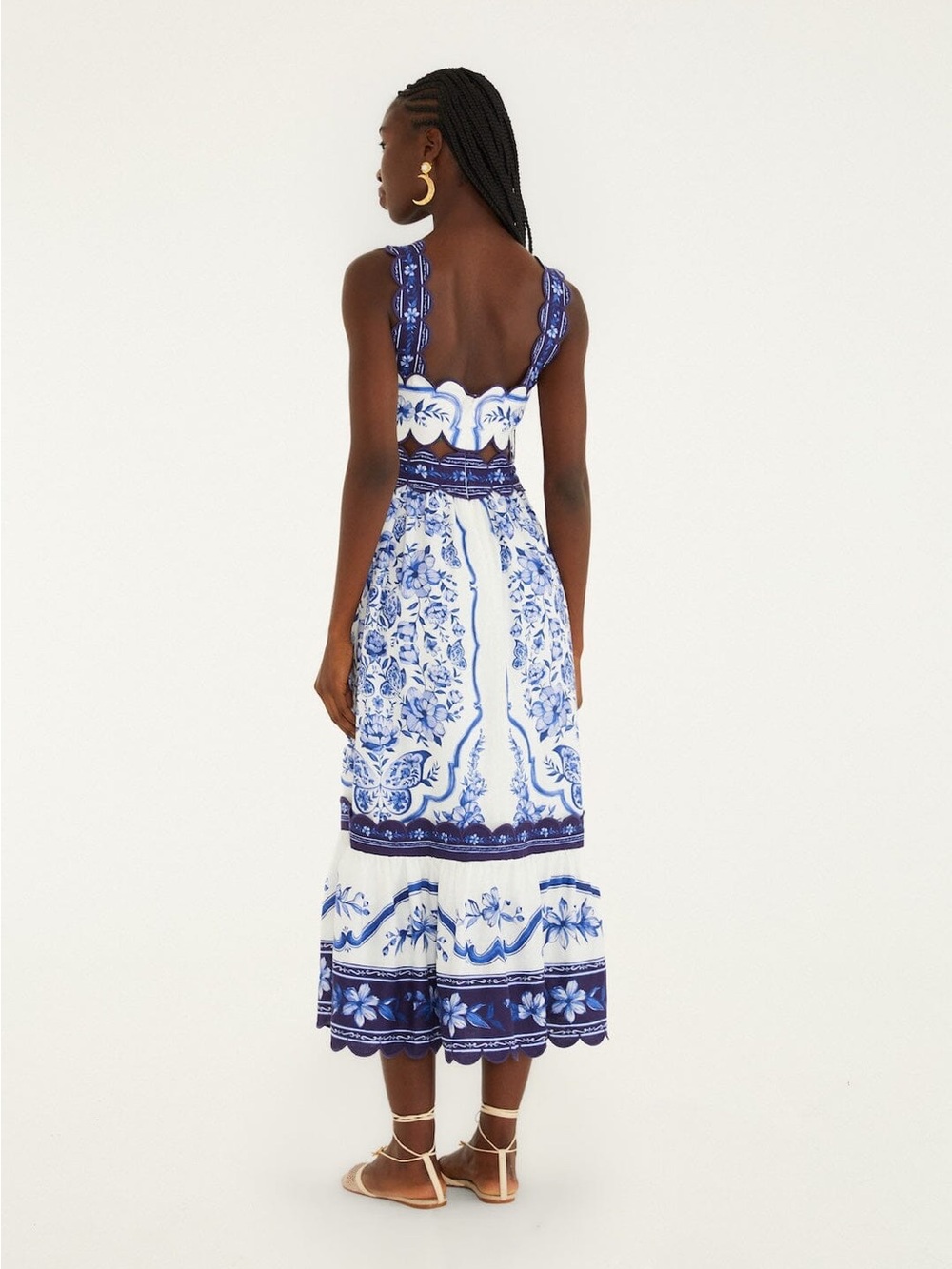 FARM RIO Off-White Porcelain Garden Cut-Out Midi Dress - Picture 3 of 4